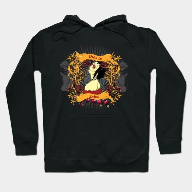 Dios Te Salva Hoodie by Dark Planet Tees